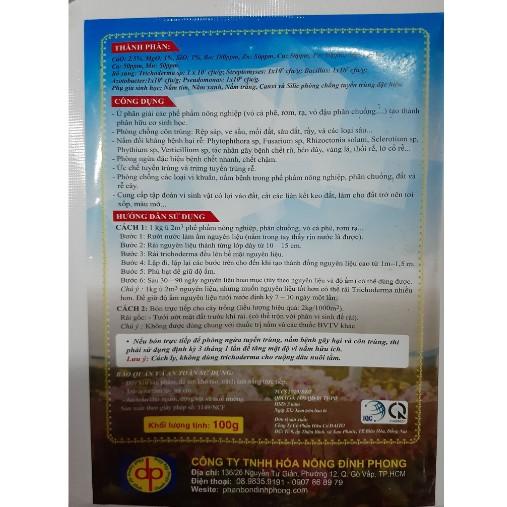 Chế phẩm sinh học trichoderma 20 tỷ bào tử gói 100gr