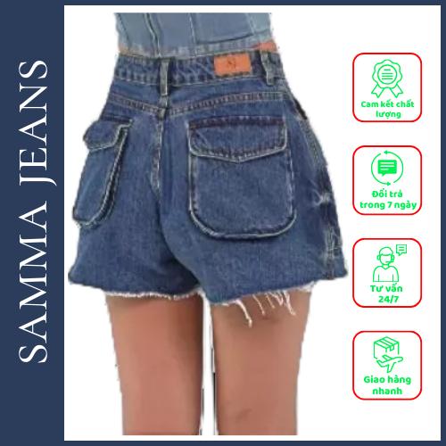 Quần short jean túi hộp SJS04 - Quần jean giả váy cá tính, Phong Cách Gợi Cảm Cho Nữ | Samma Jeans - Quần Short