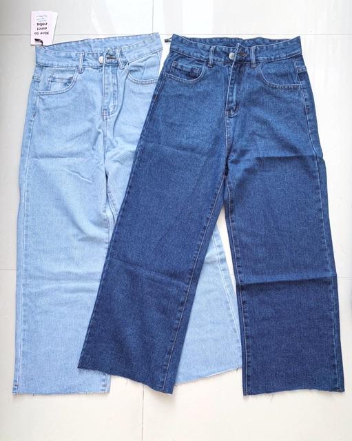 QUẦN JEANS ỐNG RỘNG DÁNG DÀI LƯNG CAO- hình thật chính chủ