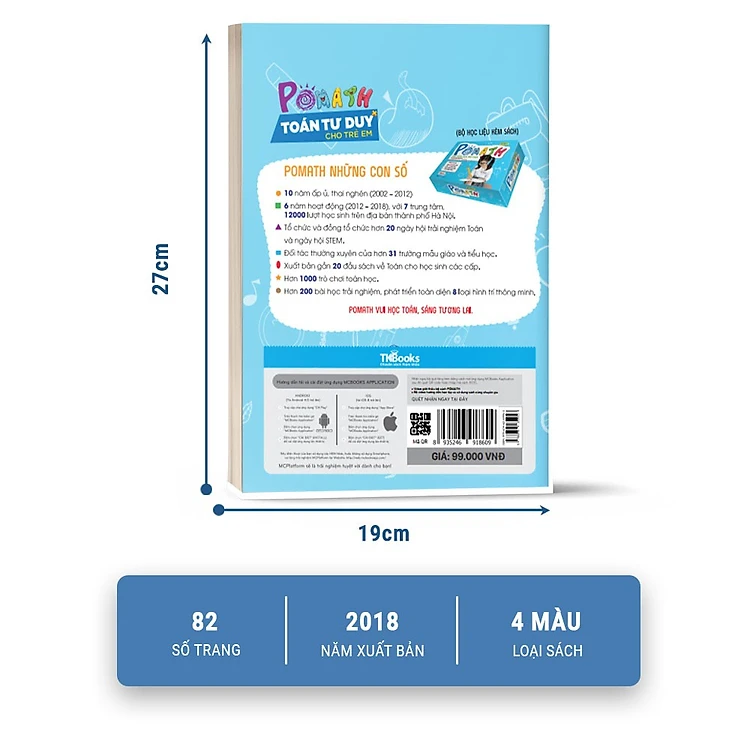 Sách PoMath - Toán Tư Duy Cho Trẻ Em 4-6 Tuổi - Tặng kèm bộ Bookmark.
