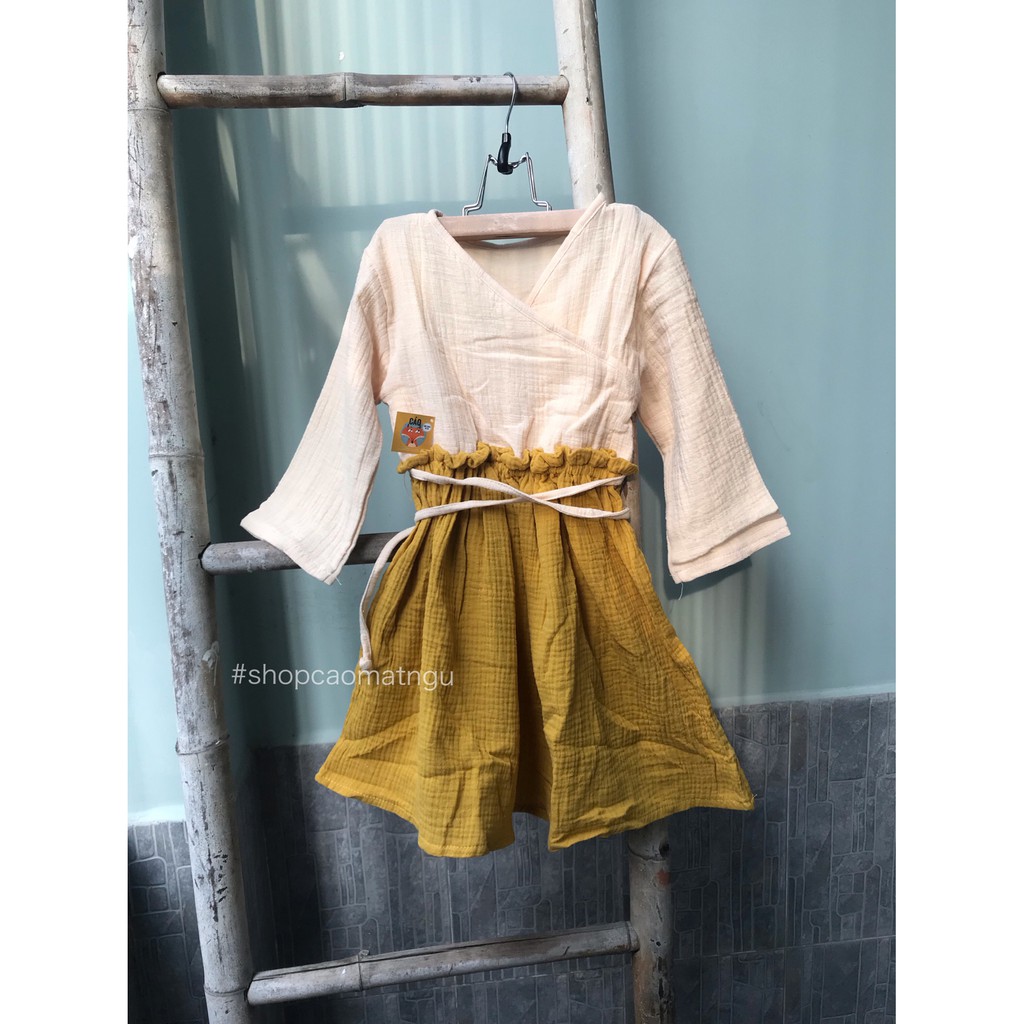 Đầm đũi Vintage kiểu Hàn Quốc bé gái