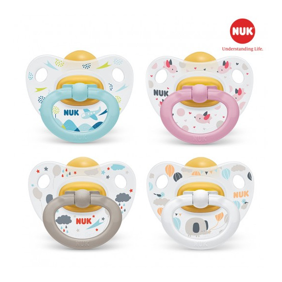 BỘ 2 TI GIẢ NUK HAPPYKIDS CAO SU 6-18M ( MÀU NGẪU NHIÊN )