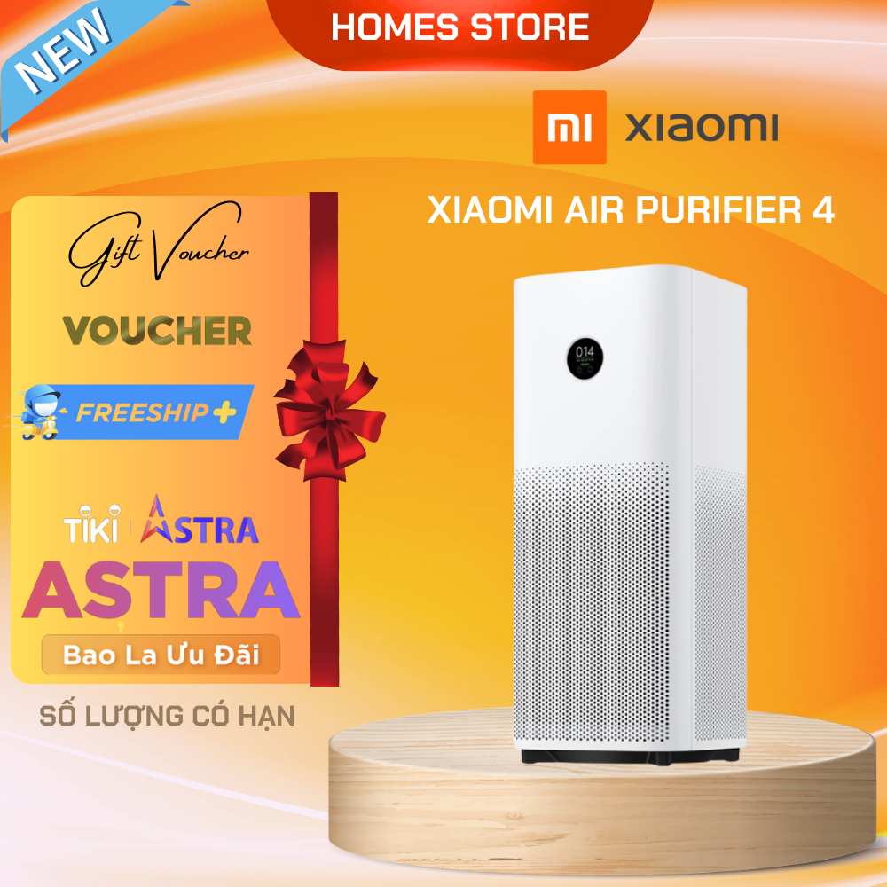 Máy Lọc Không Khí XIAOMI Mi Air Purifier 4, Cảm Ứng Khử UV, Kết Nối App, Phù Hợp Không Gian 50 m2 - Hàng Chính Hãng