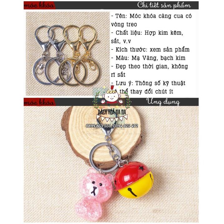 Móc khóa càng cua lớn cho các bạn làm DIY, phụ kiện túi ví, chìa khóa, có dây xích - Nana Handmade