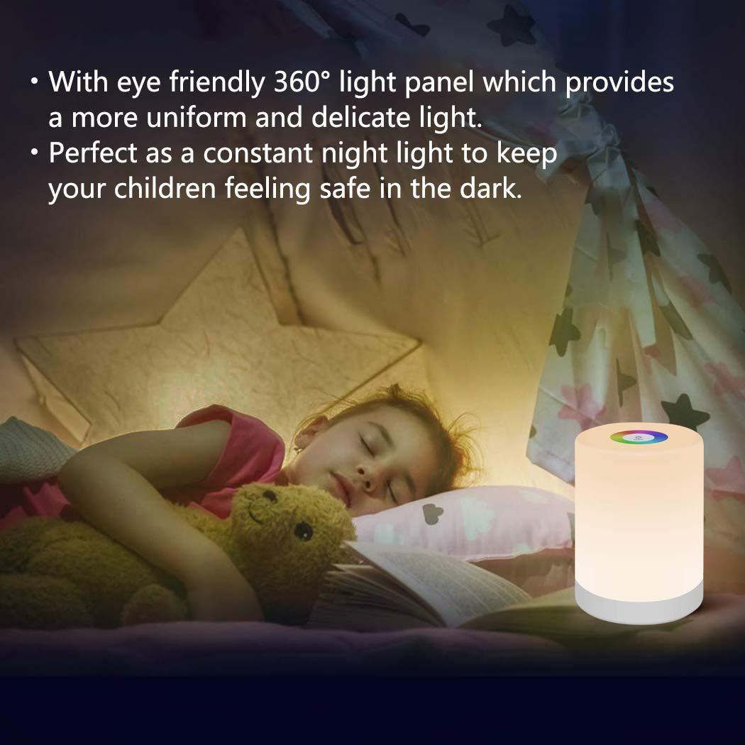 Đèn đêm LED, đèn bàn đầu giường thông minh, điều khiển cảm ứng mờ, có thể sạc lại bằng USB, di động, thay đổi màu RGB cho trẻ em, phòng cắm trại