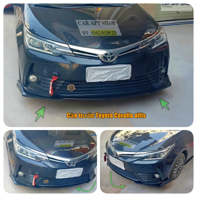 Cản trước thể thao Toyota Corolla Altis lắp cho đời xe 2014 - 2018 Tác Dụng Bảo Vệ xe Chống Va Quyệt