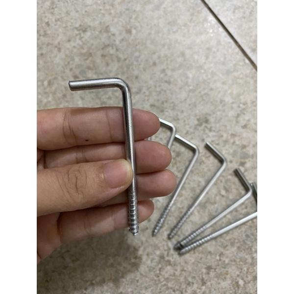 Vít móc chữ L kèm nở nhựa cỡ 4 phân, 6 phân, 8 phân, 10 phân và 12 phân