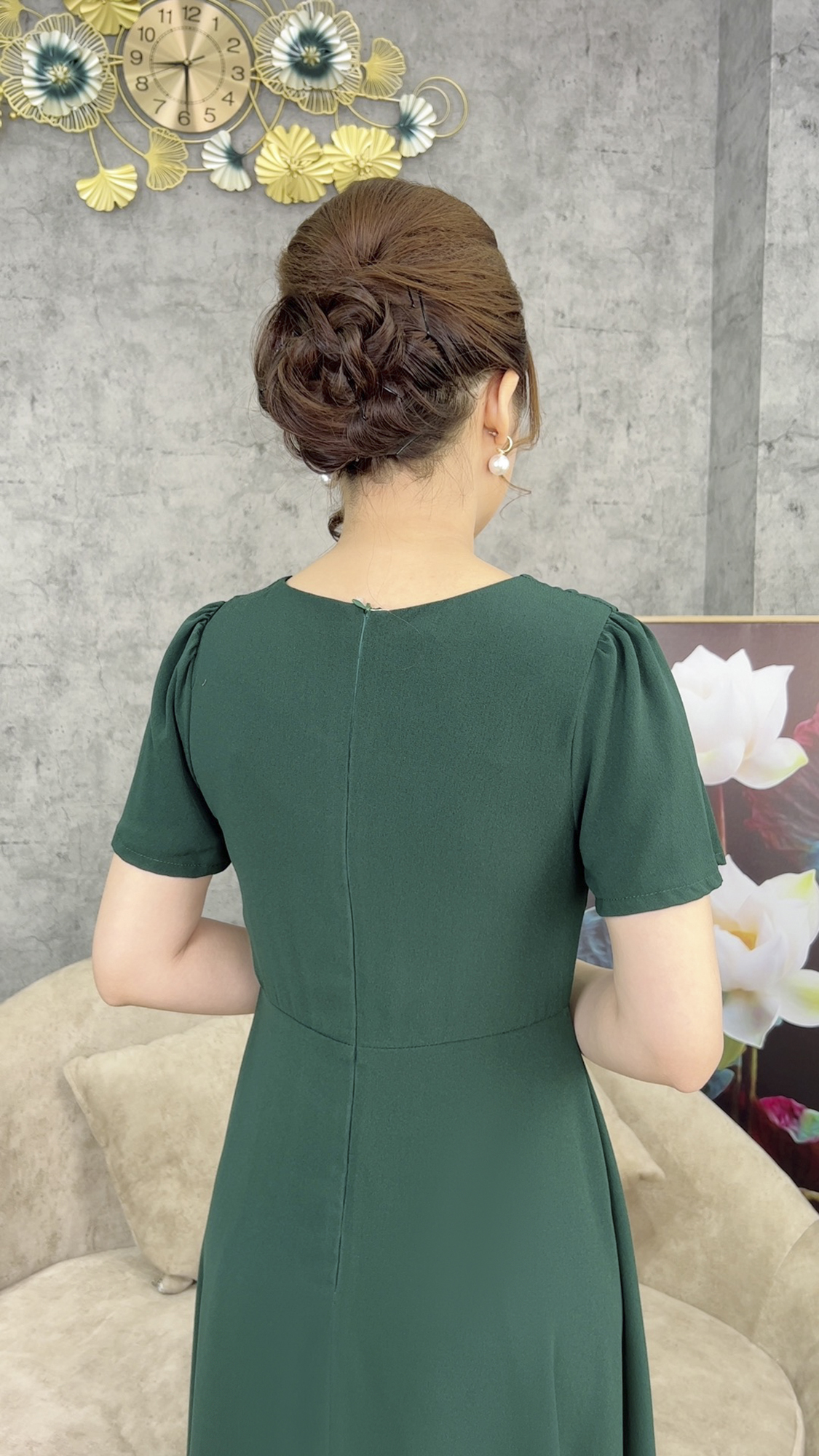 Đầm Quý Bà [ Linh Trà ] (TM 429) Cao Cấp Trang Nhã Thanh Lịch Sang Trọng Đi Tiệc Cho Trung Niên
