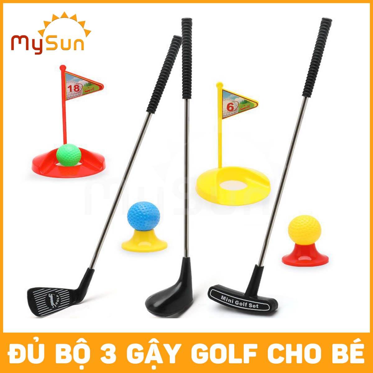 Bộ đồ chơi gậy đánh GOLF trẻ em cho bé vận động thể thao trong nhà ngoài trời MySun