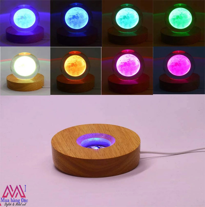 Bộ Quà Tặng Quả Cầu Pha Lê 3D LED Phi Hành Gia 6CM