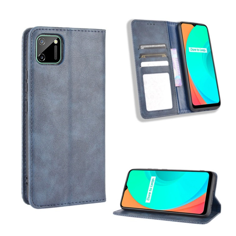 Bao da Flip Wallet Leather dạng ví đa năng siêu bền siêu êm dành cho Realme C11