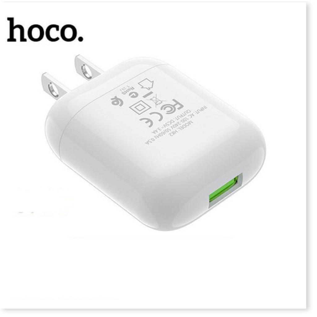 Củ sạc 1 cổng Hoco HK2 Chất liệu nhựa PC chất lượng cao chống cháy - Hàng chính hãng