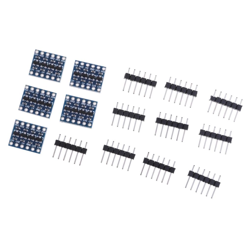 5Pcs 4 Channel IIC I2C Logic Level Converter Bi-Directional Module