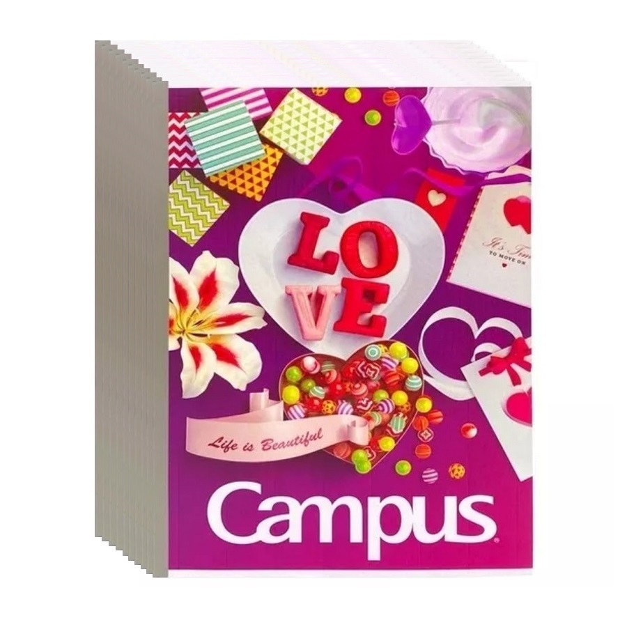 Lốc 10 quyển vở kẻ ngang 120 trang B5 Gift Campus NB-BGIF120 / BGIF120