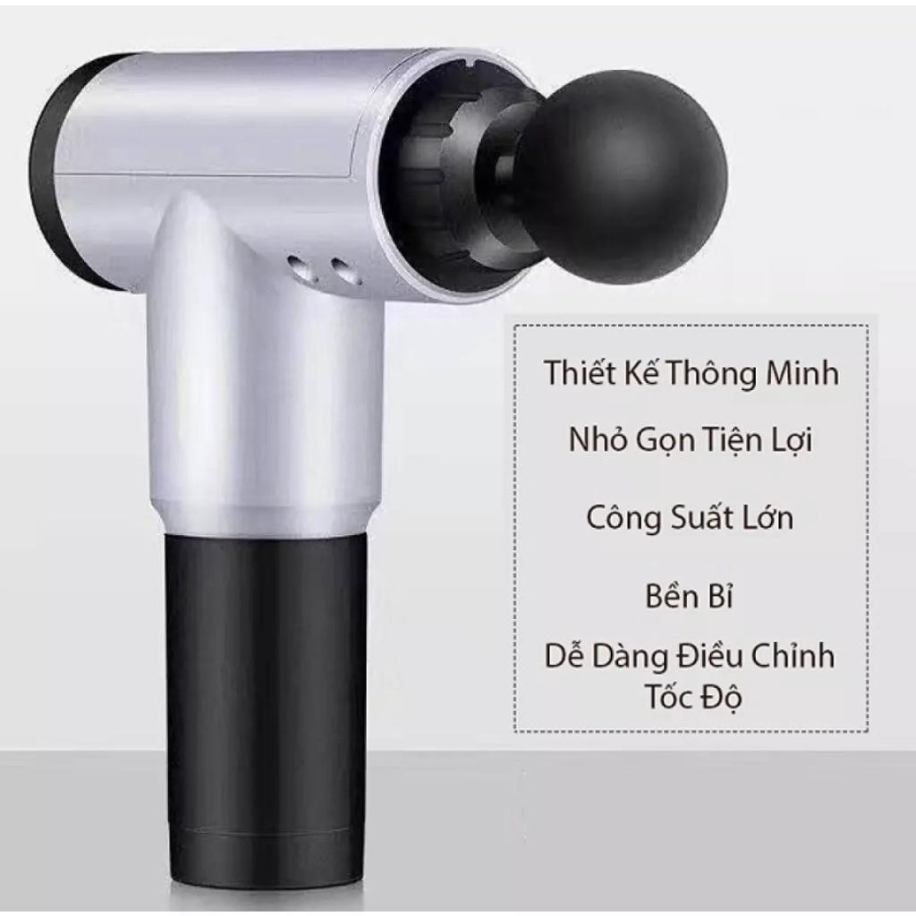 Máy Massage Toàn Thân Fascial Gun, Súng Massage Cơ Thể 4 Đầu 6 Cấp Độ Giảm Đau Mỏi Nhức Cơ Ở Người Già