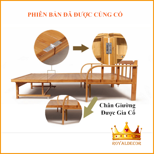 Giường Tre Thông Minh Đa Năng Cho Bà Đẻ, Giường Xếp Thành Ghế Sofa Tiện Lợi Chất Liệu Tự Nhiên, Bề Mặt Nhẵn Mịn, Không Lo Cái Nóng Của Mùa Hè - RoyalDecorHN