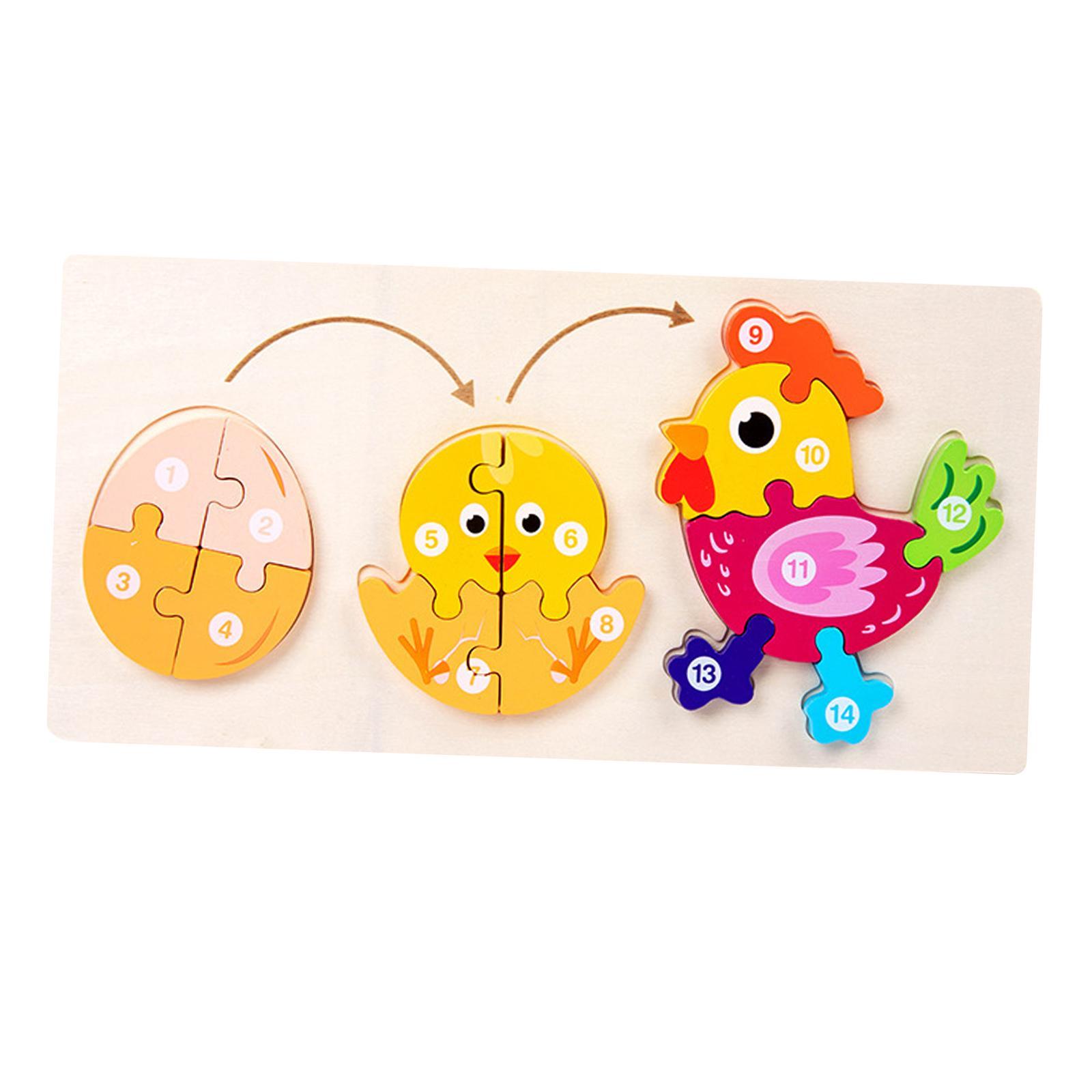Animal Wooden Matching Jigsaw Puzzle for Age 4+ Years Old Birthday Gifts