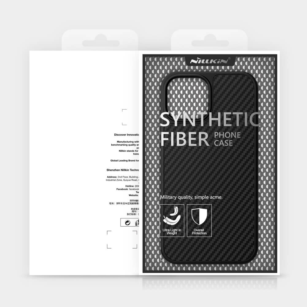 Ốp lưng chống sốc siêu mỏng cho iPhone 13 chất liệu vân carbon cao cấp hiệu Nillkin Synthetic fiber - hàng nhập khẩu