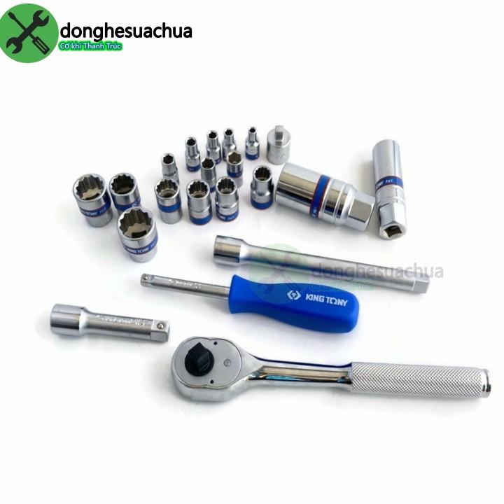 Bộ tuýp 1/4 và 3/8 inch Kingtony 5022MR 21 chi tiết