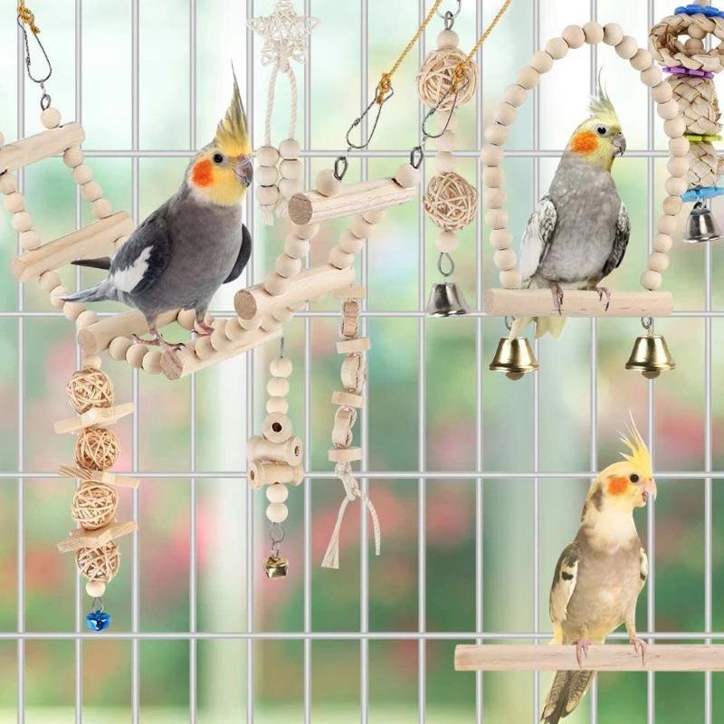 9 gói Đồ chơi chim treo chuông chuông Chim Chim đồ chơi vẹt vẹt