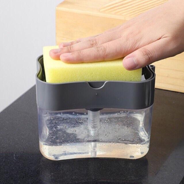 Hộp Đựng Nước Rửa Chén Tự Động Tạo Bọt 2 in 1 Tiện Lợi, Hộp Đựng Nước Rửa Chén Tạo Bọt Tặng Kèm Miếng Bọt Biển