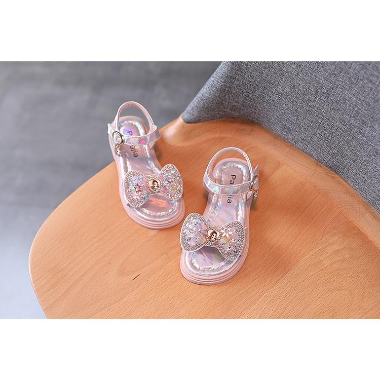 Giày quai hậu công chúa lấp lánh đế mềm cho bé gái phong cách Hàn Quốc size 26-30