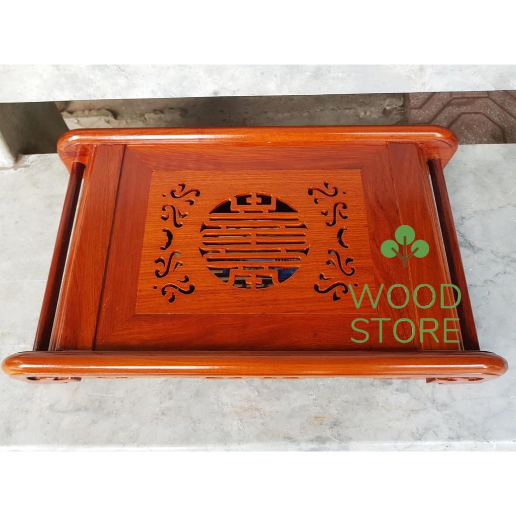 Khay trà cuốn thư-khay trà gỗ hương-khay trà gỗ hương cỡ 48x27cm