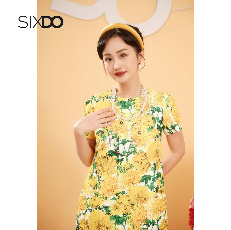 Đầm suông mini họa tiết thời trang SIXDO