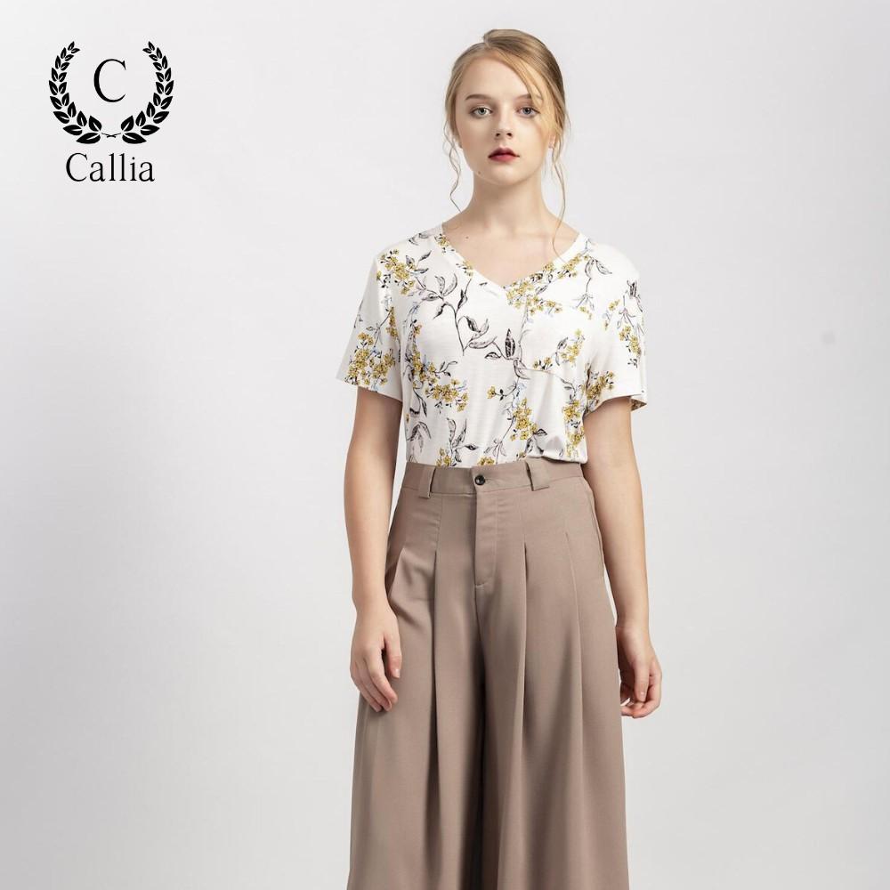 Quần ống rộng cullotes nữ Callia Tutu xếp li