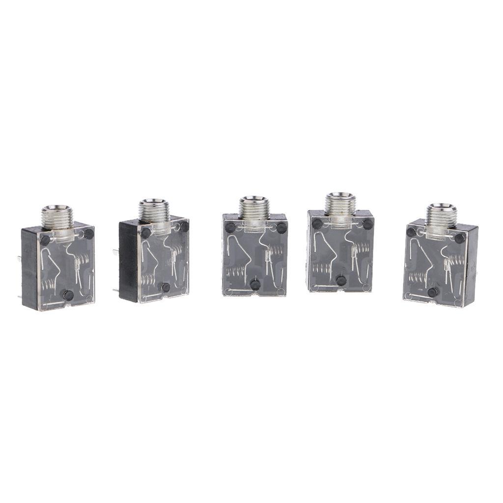 5Pcs/set PCB Mount 5-Pin Stereo 3.5mm Socket Audio Connector Black