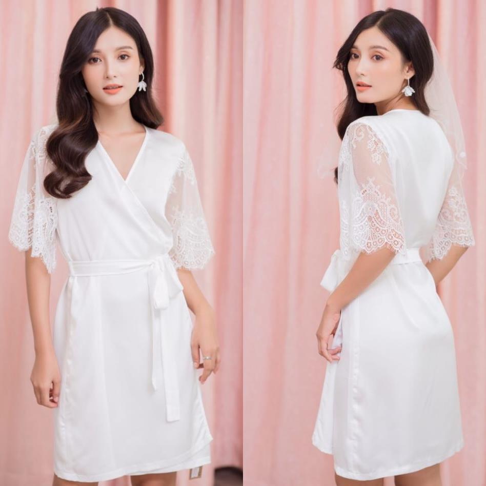 Váy ngủ sexy cao cấp với màu trắng tinh khôi kèm hình thật shop chụp
