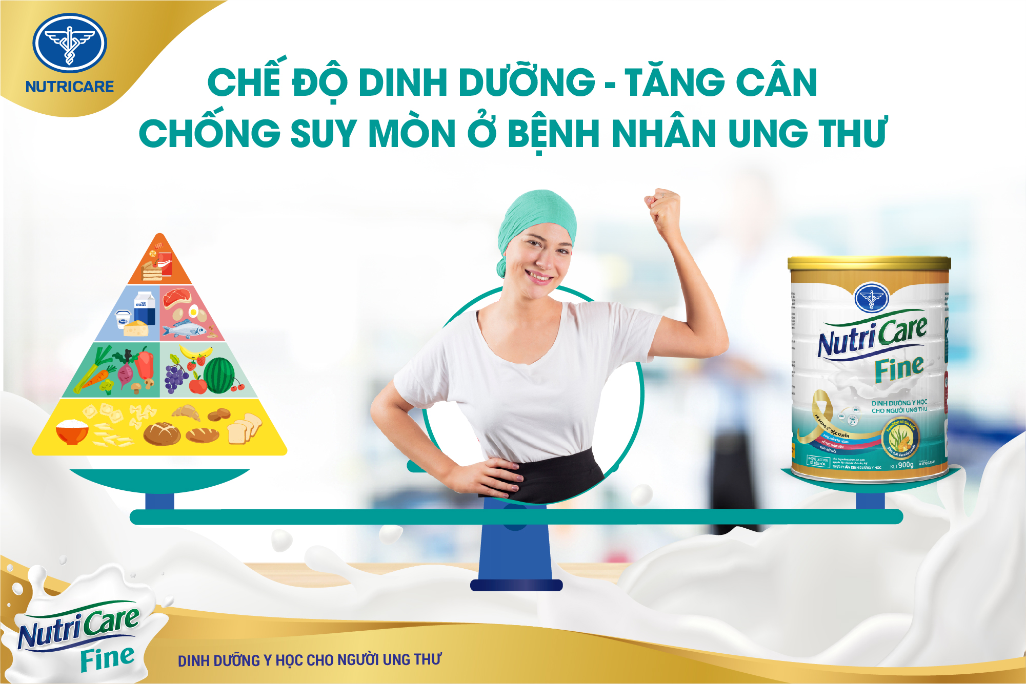 Sữa bột Nutricare Fine giúp tăng cường miễn dịch cho bệnh nhân ung thư