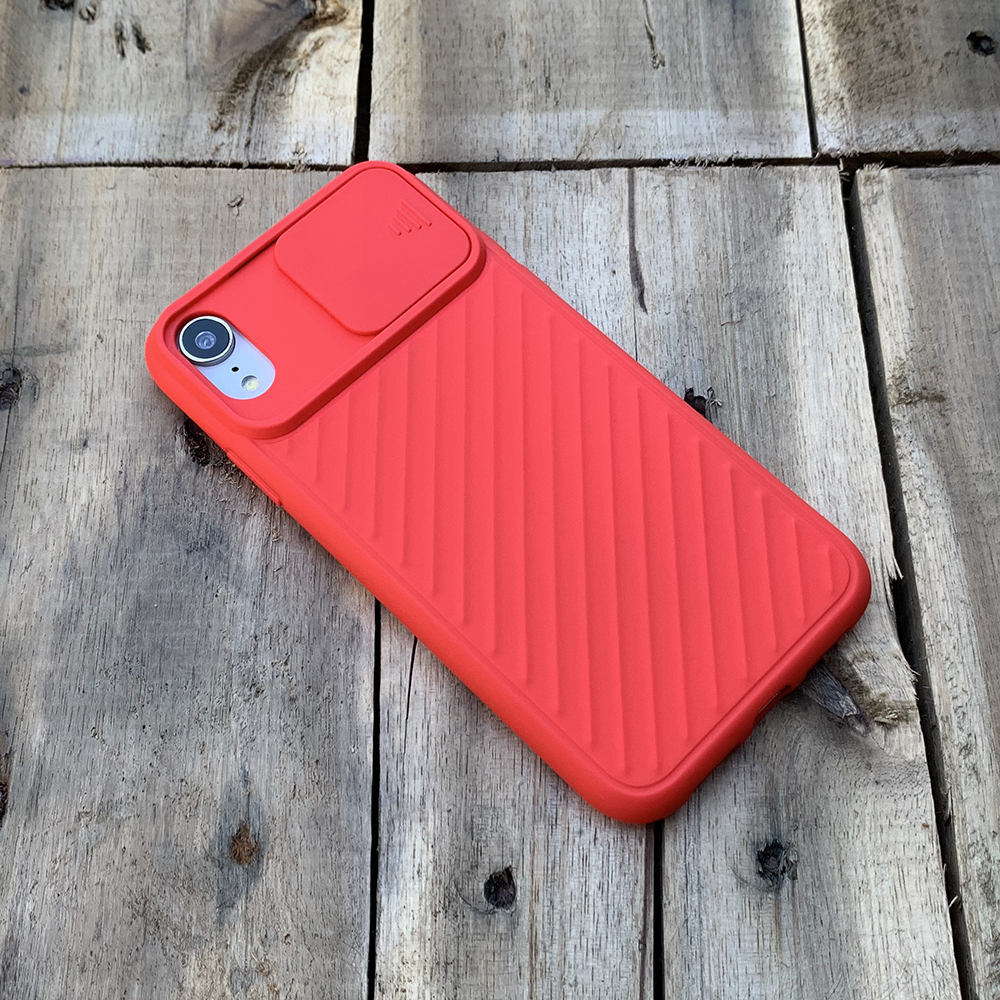 Ốp lưng kéo nắp camera cao cấp dành cho iPhone XR - Màu Đỏ
