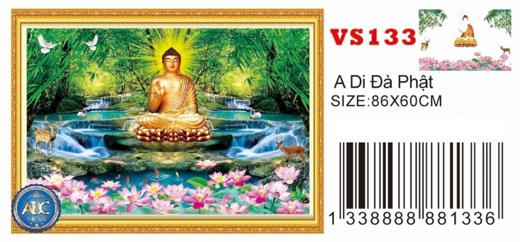 Tranh đính đá phật tổ như lai VS133 - 86 x 60 cm - chưa đính