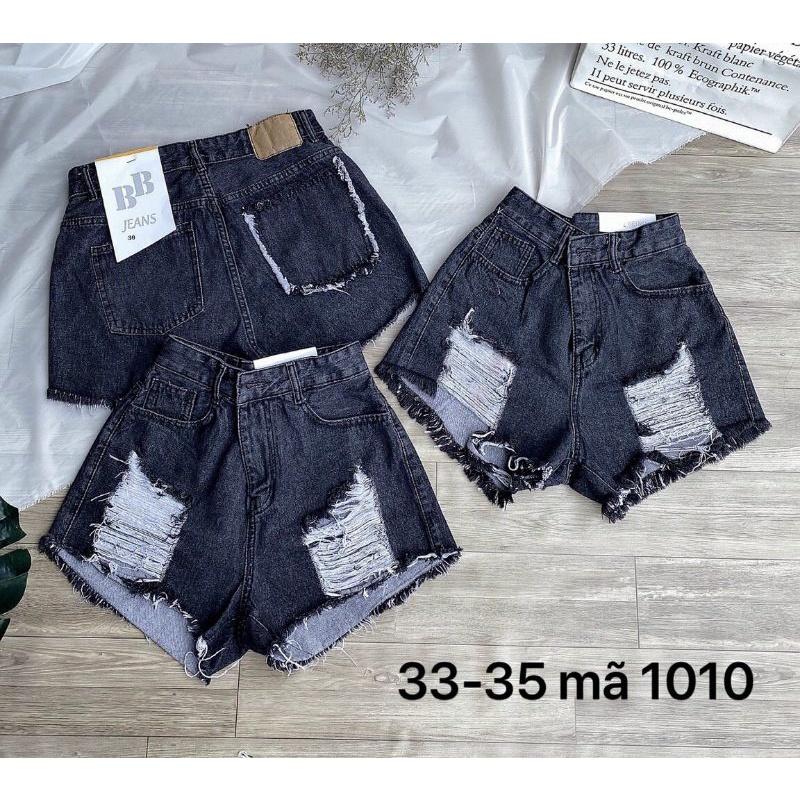QUẦN SORT JEAN BIGSIZE XÁM ĐEN RÁCH TO MÃ06