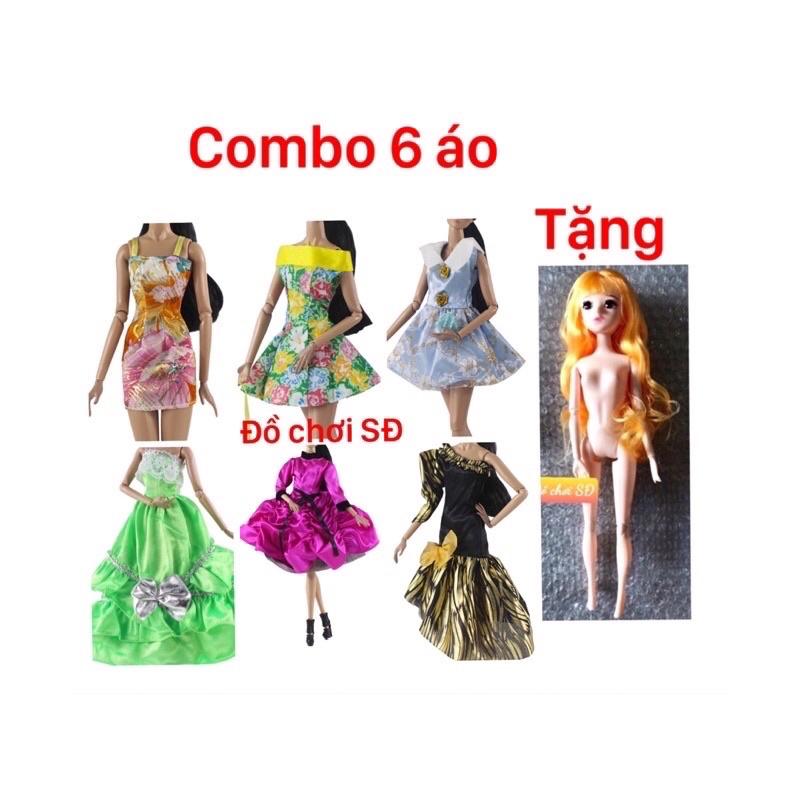 quần áo búp bê 30 cm- combo 6 áo tặng 1 búp bê ngẫu nhiên