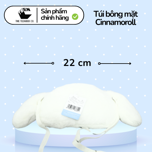 Túi bông mặt Cinnamoroll, Túi Sanrio Chính Hãng, Quà tặng đáng yêu, Sản phẩm chính hãng, Phân phối bởi Teenbox