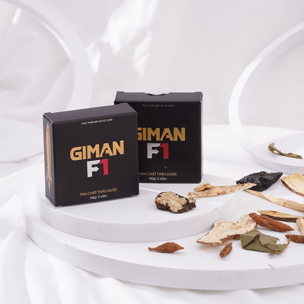 GIMAN F1 - Tăng cường sinh lý nam, bổ thận tráng dương, tăng tiết Testostron nội sinh - Hộp 3 viên