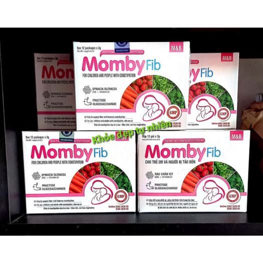 Cốm MOMBYFIB Hồng - Cốm vi sinh MOMBY FIB Hồng chống táo bón cho mẹ và bé