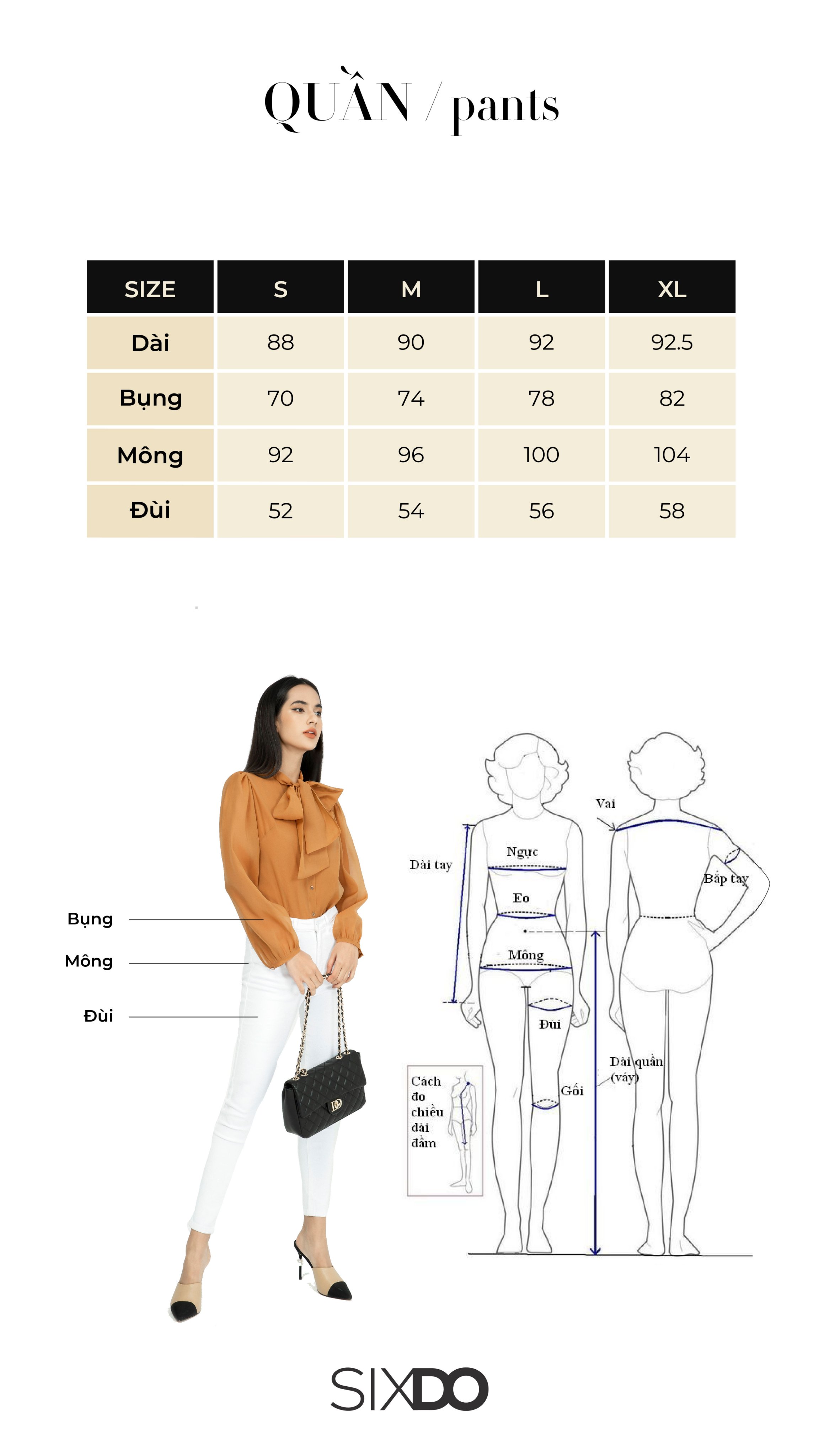 Quần âu nữ công sở kèm hoa thời trang SIXDO