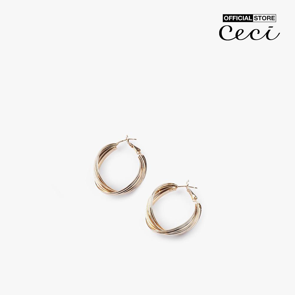 CECI - Khuyên tai nữ khoen tròn dạng xoắn thời trang CC1-07000108