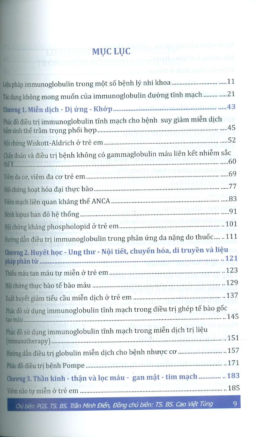Liệu Pháp Globulin Miễn Dịch Sử Dụng Trong Một Số Bệnh Lý Nhi Khoa (Bản in màu) -PGS. TS. BS. Trần Minh Điển, TS. BS. Cao Việt Tùng đồng chủ biên