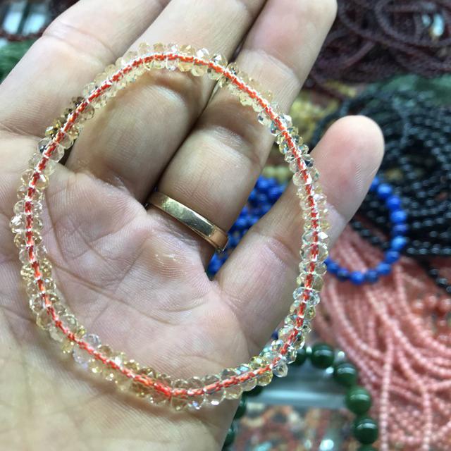 Vòng tay đá citrin vàng cắt giác