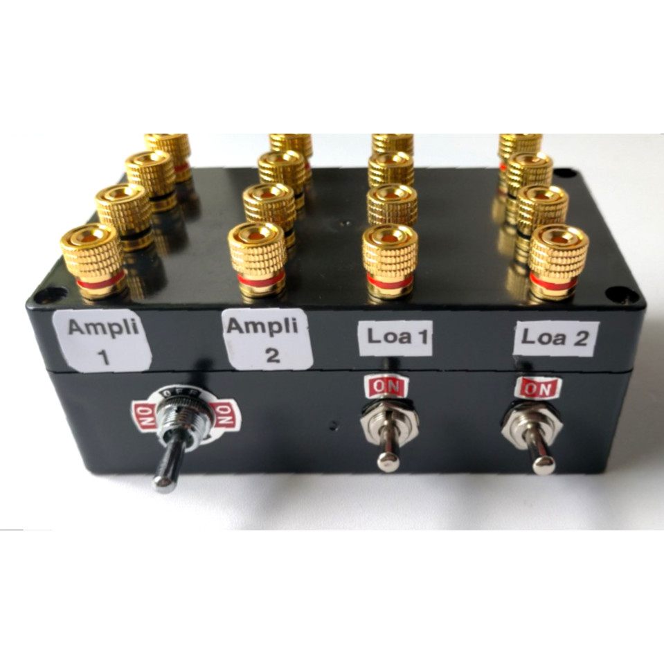 Hộp Chuyển 2 Ampli ra 2 Cặp Loa - Hộp chia Loa 2 cặp Loa dùng với 1 hoặc 2 ampli đều được.