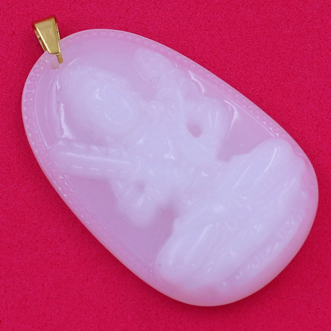 Mặt Phật Hư Không Tạng Bồ Tát trắng 4.3cm kèm hộp nhung