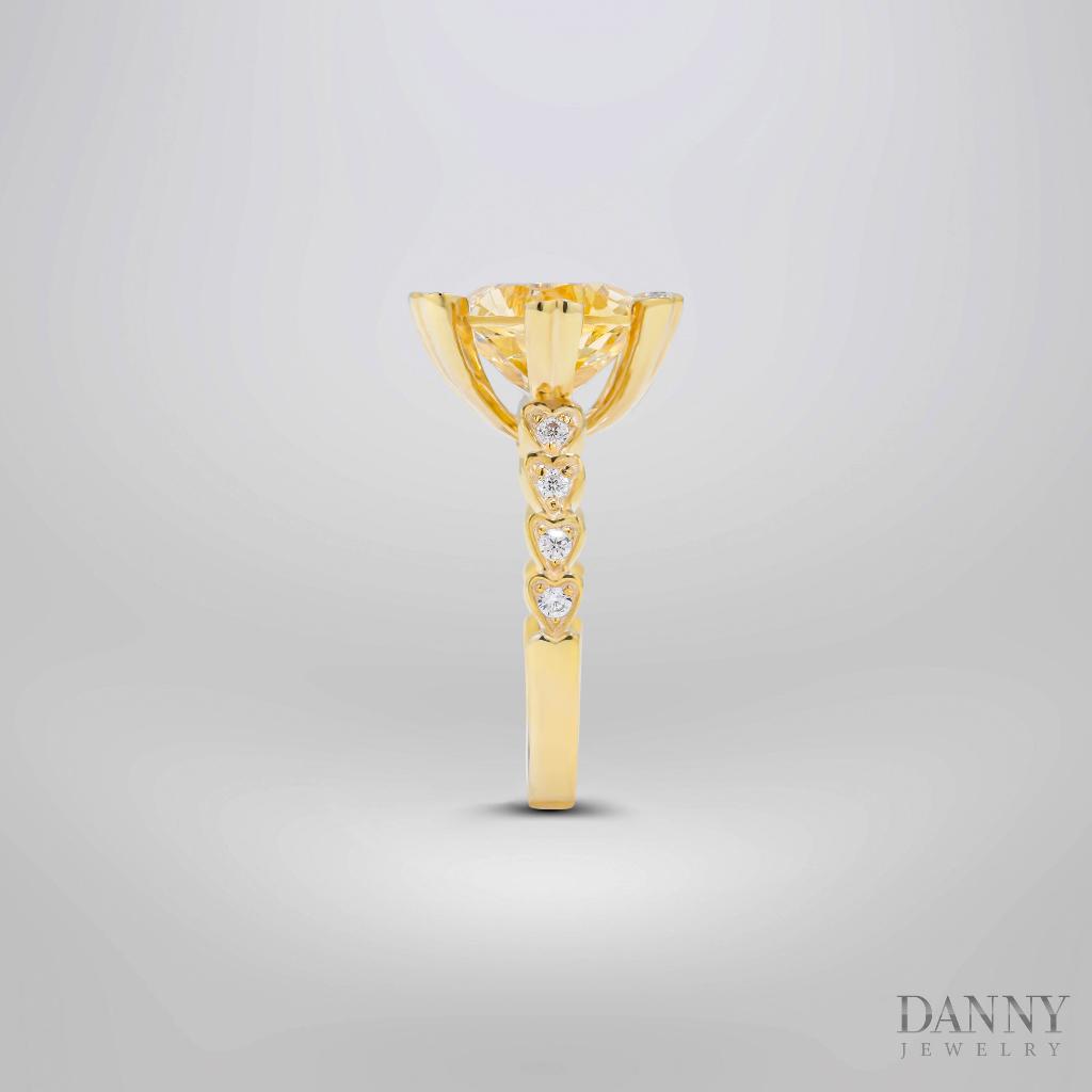 Nhẫn Nữ Danny Jewelry Bạc 925 Xi Rhodium/Vàng 18k Đính Đá Amethyst/Lemon Quartz/Smoky Quartz N0016LE/SM/AM