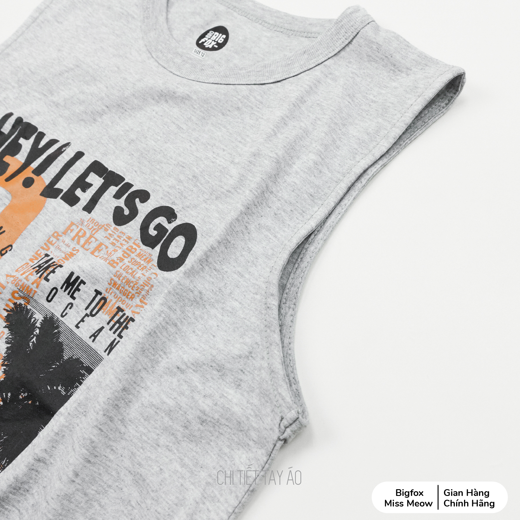 Đồ bộ bé trai ba lỗ sát nách Bigfox Miss Meow size đại mặc nhà mùa hè vải cotton thoáng mát cỡ 12-15 tuổi 40kg-50kg