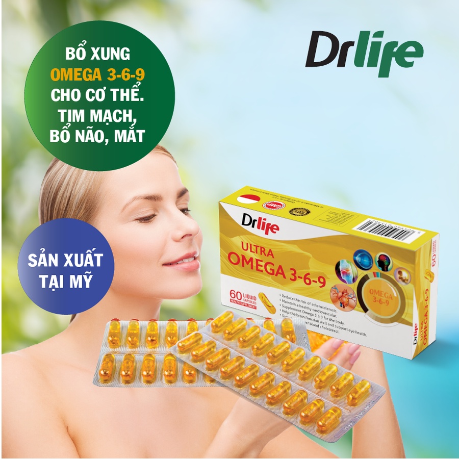 Omega 369, Viên Uống Hỗ Trợ Bổ Não, Sáng Mắt, Khỏe Tim Mạch Dr.Life Ultra Omega 369 – Dr.Life