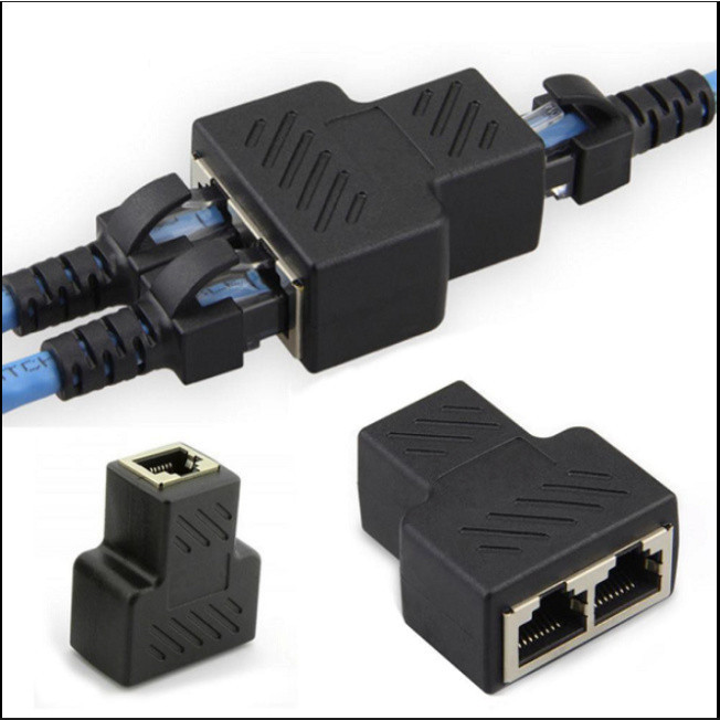 Bộ chia điện POE qua cổng mạng RJ45 1 ra 2 Màu Đen 210OL50923CM Hàng Nhập Khẩu
