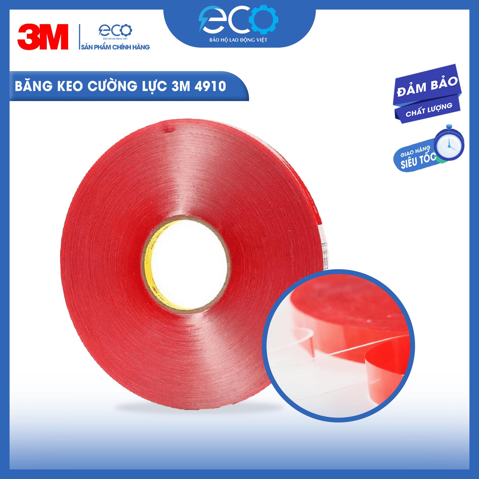 Băng keo cường lực 2 mặt trong suốt 3M 4910 (12mm x dài 4.5m) băng keo siêu dính, siêu cường lực